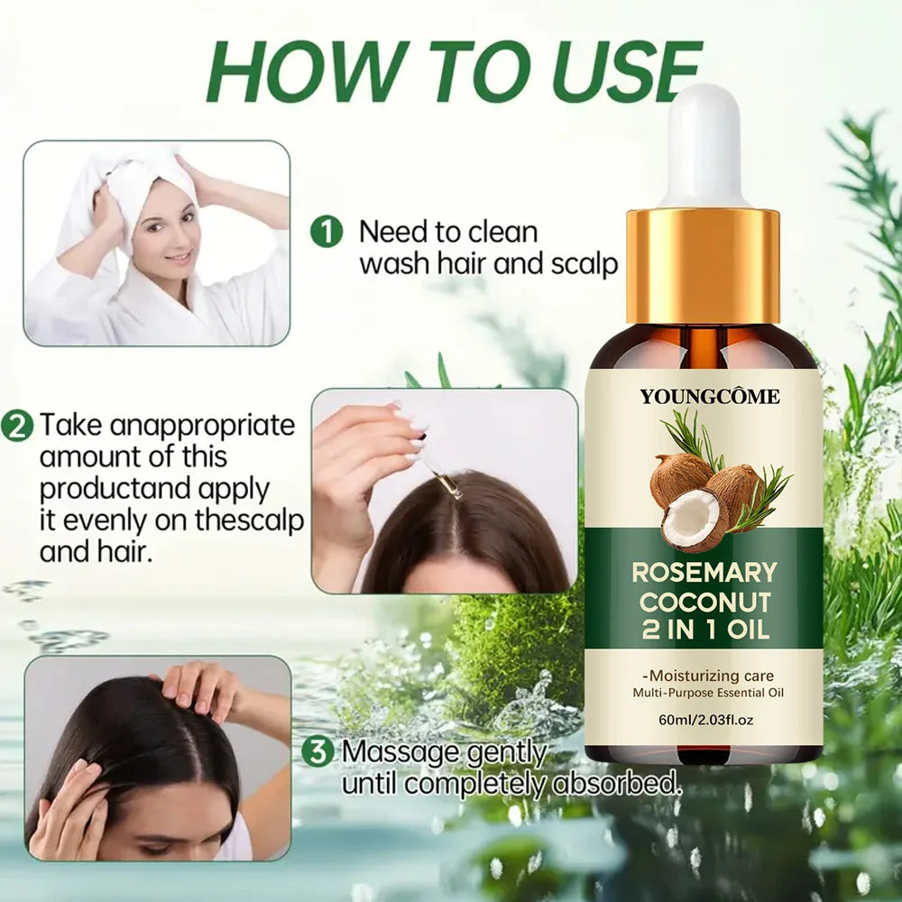 Nourishes Strengthen Hair Treatment Fro Improve Hair Loss And Roots Scalp Hair Care-Rosemary Oil Hair Essential Coconut Oil