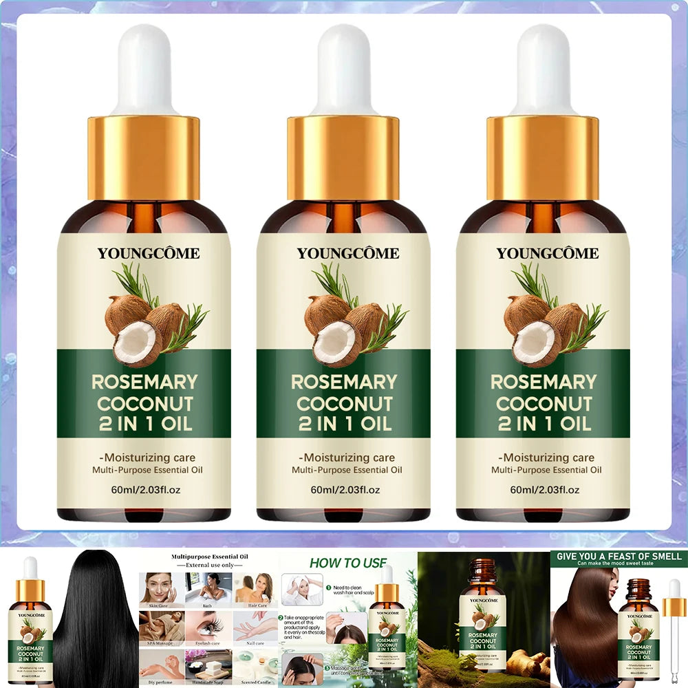 Nourishes Strengthen Hair Treatment Fro Improve Hair Loss And Roots Scalp Hair Care-Rosemary Oil Hair Essential Coconut Oil
